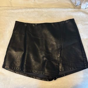 NWT: Black Vegan Leather Skort